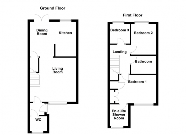 Floor Plan Image for 3 Bedroom Town House for Sale in Rose Farm Meadows, Altofts, Normanton