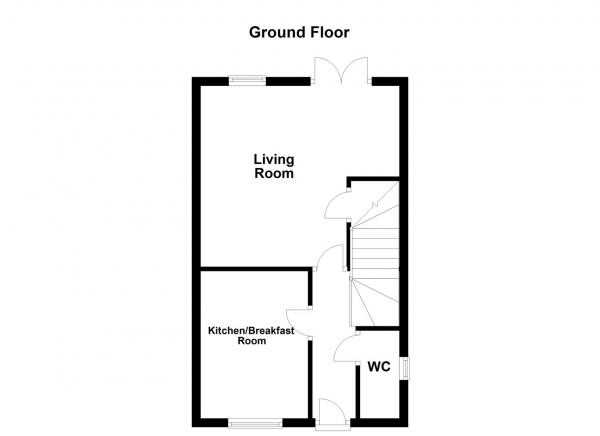 Floor Plan for 3 Bedroom Town House for Sale in Chester Court, Hemsworth, Pontefract, WF9, 4TS -  &pound175,000