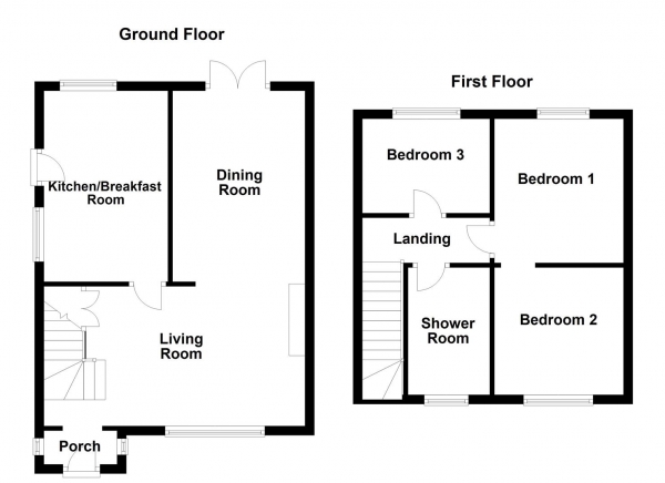 Floor Plan Image for 3 Bedroom Detached Bungalow for Sale in Whinney Close, Streethouse, Pontefract