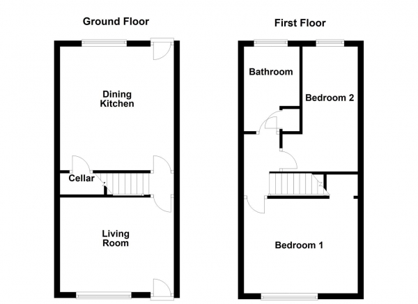 Floor Plan Image for 2 Bedroom End of Terrace House for Sale in Benson Lane, Normanton