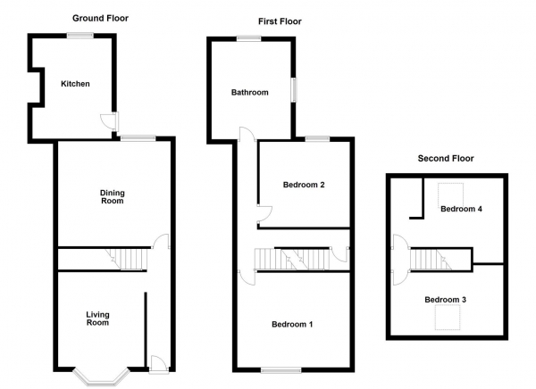 Floor Plan Image for 4 Bedroom Terraced House for Sale in Norwood Street, Normanton