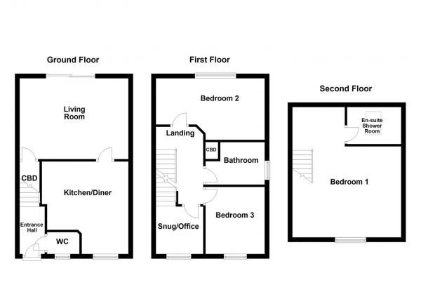 Floor Plan Image for 3 Bedroom Semi-Detached House for Sale in Sharp Way, Kinsley, Pontefract