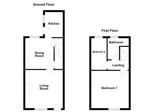 Floor Plan Image for 2 Bedroom Terraced House for Sale in Westfields, Castleford