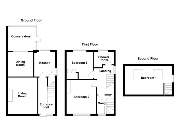 Floor Plan Image for 3 Bedroom Semi-Detached House for Sale in Northfield Drive, Pontefract