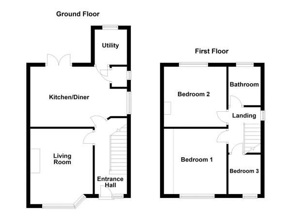 Floor Plan Image for 3 Bedroom Semi-Detached House for Sale in St. Martins Grove, Castleford