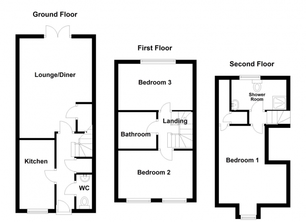 Floor Plan Image for 3 Bedroom Semi-Detached House for Sale in Oakland Hills, Normanton