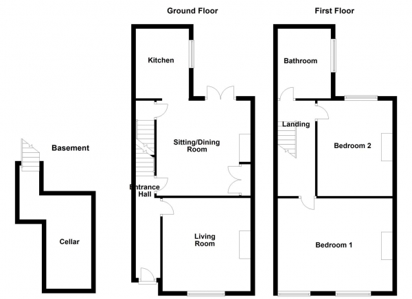 Floor Plan Image for 2 Bedroom Terraced House for Sale in Snydale Road, Normanton