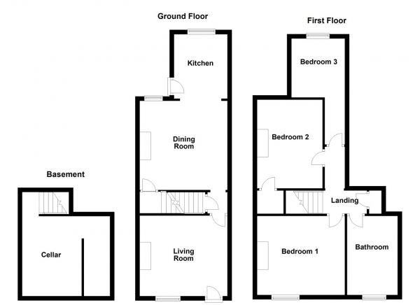 Floor Plan Image for 3 Bedroom Terraced House for Sale in Smawthorne Avenue, Castleford