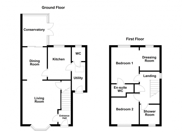 Floor Plan Image for 2 Bedroom Semi-Detached House for Sale in Pippins Approach, Normanton