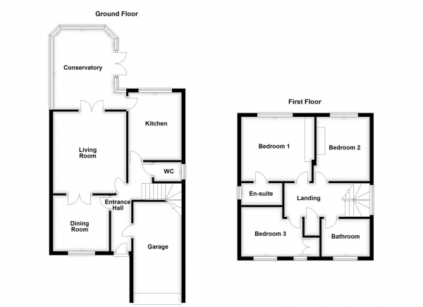 Floor Plan Image for 3 Bedroom Detached House for Sale in Kingfisher Court, Normanton