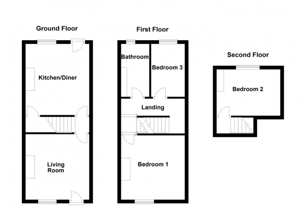 Floor Plan Image for 3 Bedroom Terraced House for Sale in Aketon Road, Castleford