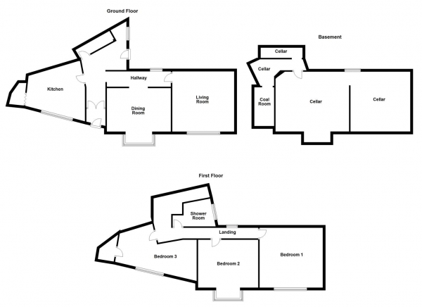 Floor Plan Image for 3 Bedroom End of Terrace House for Sale in Church Lane, Normanton