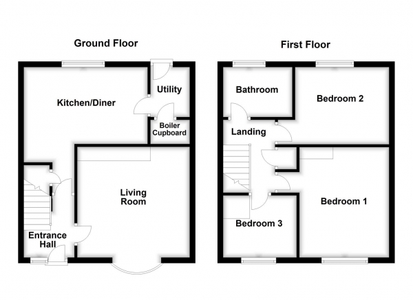 Floor Plan Image for 3 Bedroom Semi-Detached House for Sale in Rhyddings Avenue, Ackworth, Pontefract