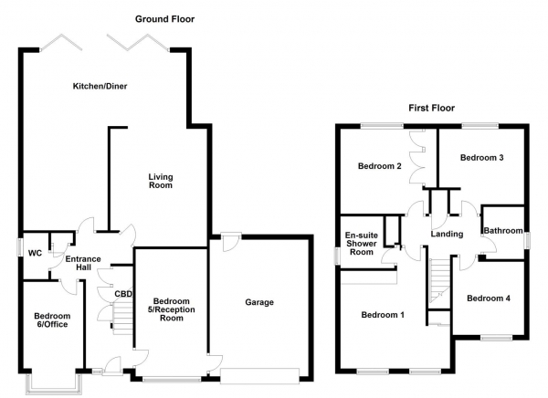 Floor Plan Image for 4 Bedroom Detached House for Sale in Cherrytree Close, Kinsley, Pontefract