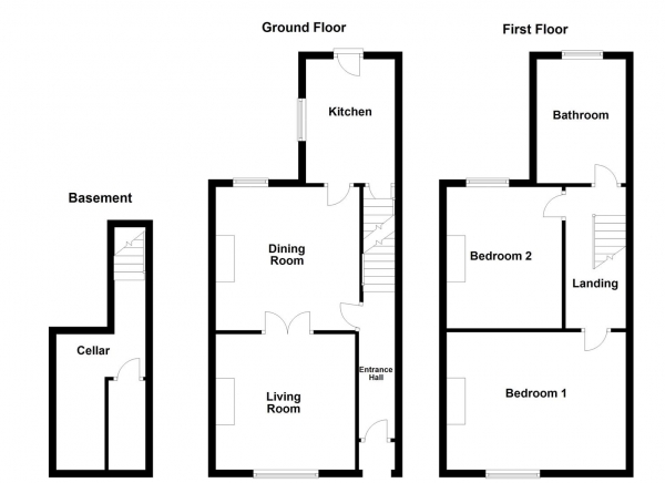 Floor Plan Image for 2 Bedroom Terraced House for Sale in The Grove, Normanton