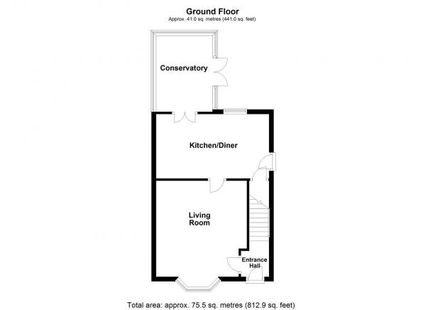 Floor Plan Image for 3 Bedroom Semi-Detached House for Sale in Old Mill Close, Hemsworth, Pontefract