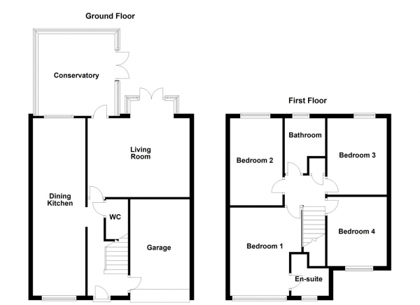 Floor Plan Image for 4 Bedroom Property for Sale in Merefield Way, Castleford