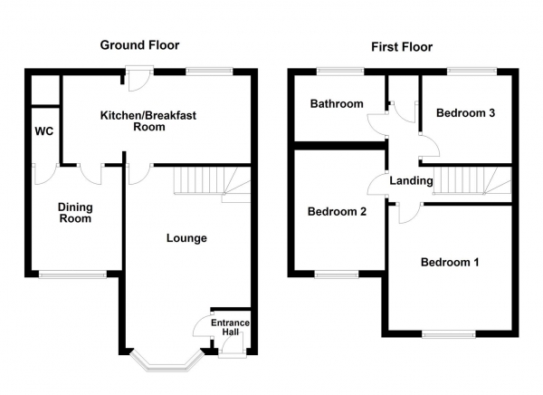 Floor Plan Image for 3 Bedroom Semi-Detached House for Sale in Shaw Rise, Normanton