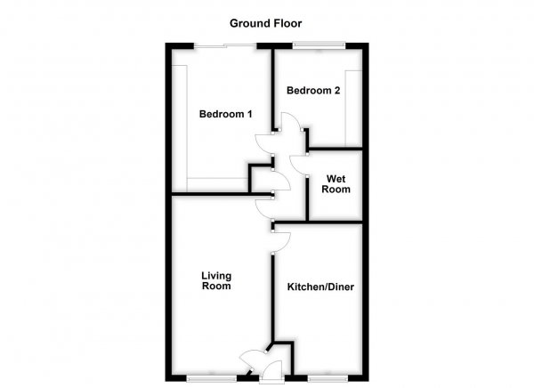 Floor Plan Image for 2 Bedroom Terraced Bungalow for Sale in Fairway Meadows, Normanton