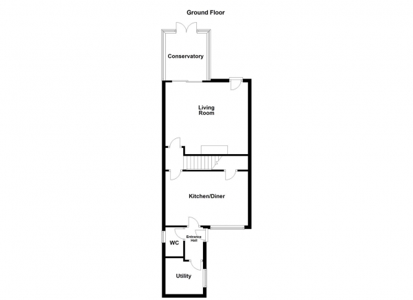 Floor Plan Image for 3 Bedroom End of Terrace House for Sale in Ackton Hall Crescent, Ackton, Pontefract