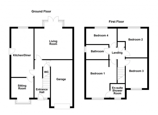 Floor Plan Image for 4 Bedroom Detached House for Sale in Carnoustie Gardens, Normanton