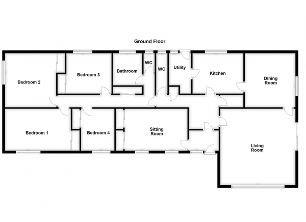 Floor Plan Image for 4 Bedroom Detached Bungalow for Sale in Church Lane, Cawthorne, Barnsley, S75 4DW