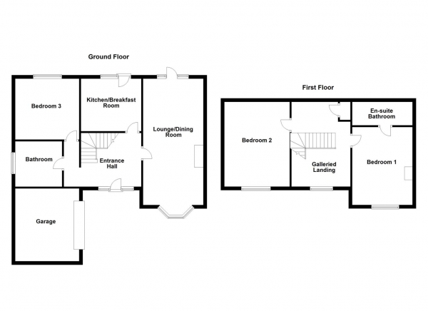 Floor Plan Image for 3 Bedroom Detached House for Sale in The Green, Sharlston Common, Wakefield