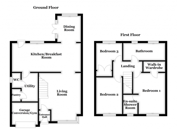 Floor Plan Image for 3 Bedroom Detached House for Sale in Pasture Drive, Castleford