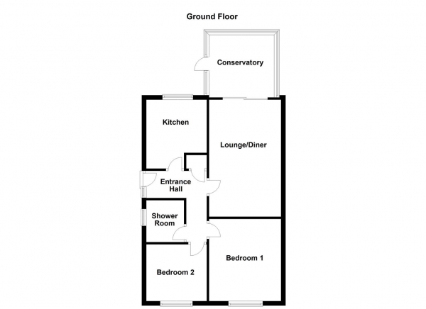 Floor Plan Image for 2 Bedroom Detached Bungalow for Sale in Rose Farm Approach, Altofts, Normanton