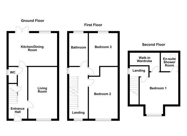 Floor Plan Image for 3 Bedroom Semi-Detached House for Sale in Meadow View, Upton, Pontefract