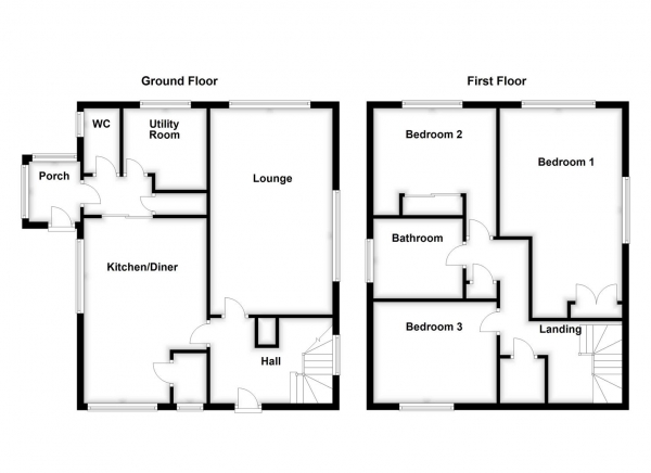 Floor Plan Image for 3 Bedroom Detached House for Sale in Mill Lane, Old Snydale, Pontefract