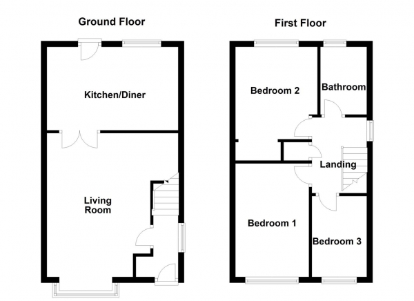 Floor Plan Image for 3 Bedroom Detached House for Sale in Vicarage Gardens, Featherstone