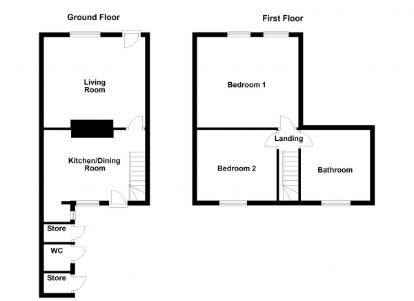 Floor Plan Image for 2 Bedroom Terraced House for Sale in Denwell Terrace, Pontefract