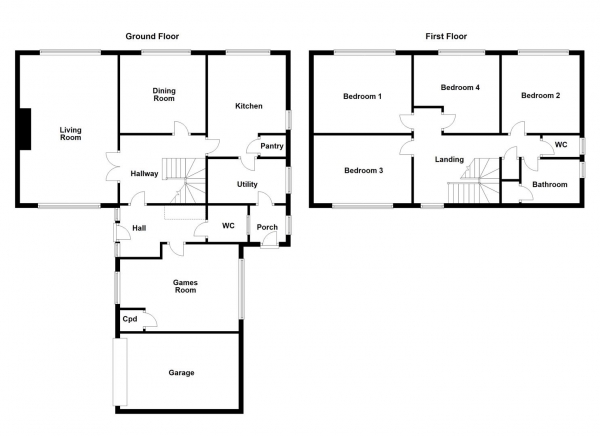 Floor Plan Image for 4 Bedroom Detached House for Sale in Ackton Lane, North Featherstone, Pontefract