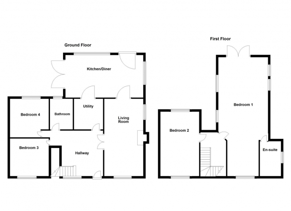 Floor Plan Image for 4 Bedroom Detached Bungalow for Sale in Common Road, Brierley