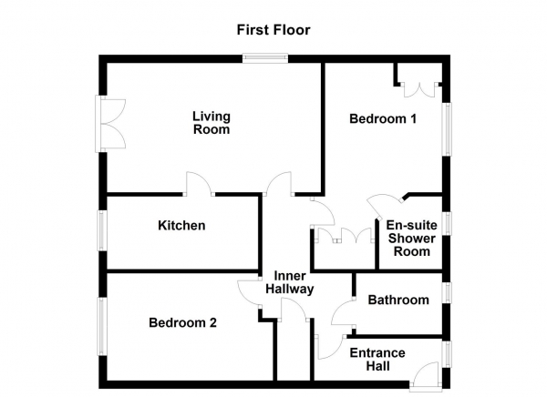 Floor Plan Image for 2 Bedroom Apartment for Sale in Moulton Chase, Hemsworth, Pontefract