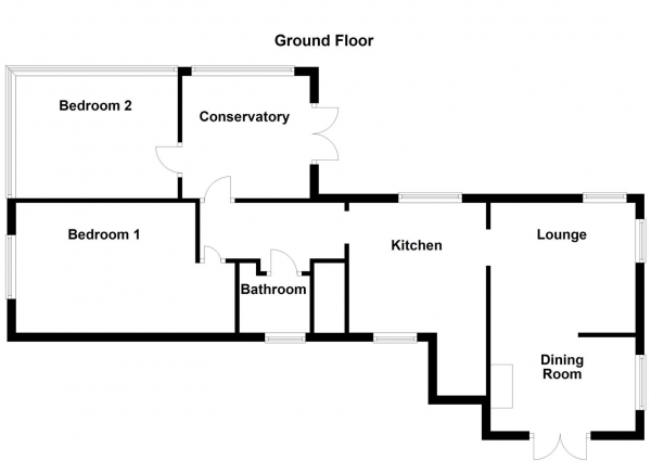 Floor Plan Image for 2 Bedroom Park Home for Sale in Grove Hall Caravan Site, Knottingley