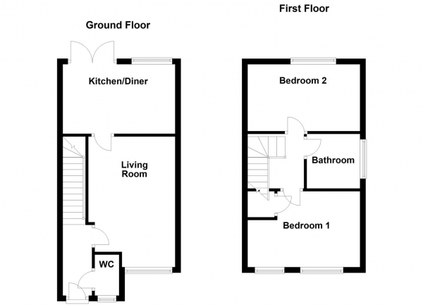 Floor Plan Image for 2 Bedroom Semi-Detached House for Sale in Chambers Close, Castleford