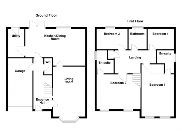 Floor Plan Image for 4 Bedroom Detached House for Sale in Blenheim Way, Castleford