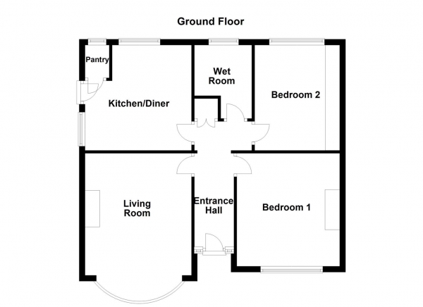 Floor Plan Image for 2 Bedroom Semi-Detached Bungalow for Sale in Park View, Castleford