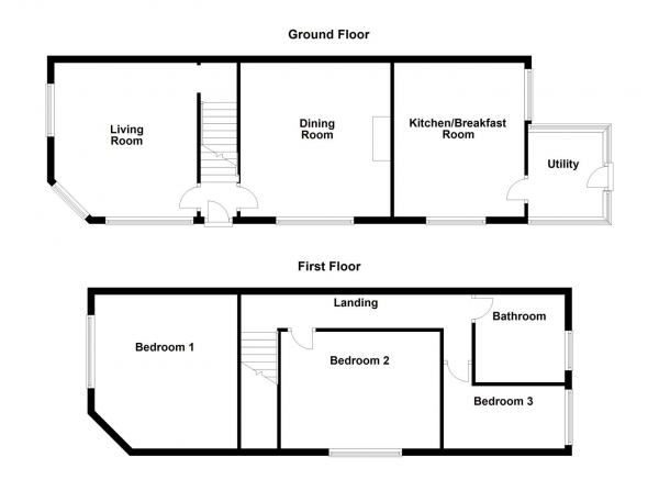 Floor Plan Image for 3 Bedroom Cottage for Sale in Cliff Hill Terrace, Fairburn, Knottingley