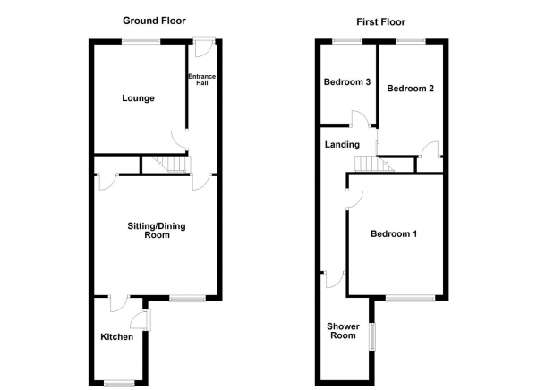 Floor Plan Image for 3 Bedroom Terraced House for Sale in Lower Oxford Street, Castleford