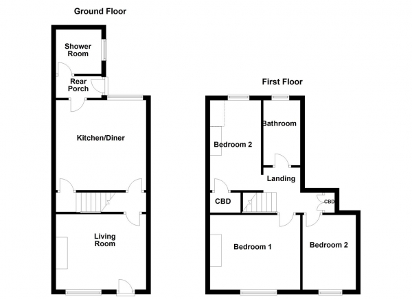 Floor Plan Image for 3 Bedroom Terraced House for Sale in Smawthorne Avenue, Castleford