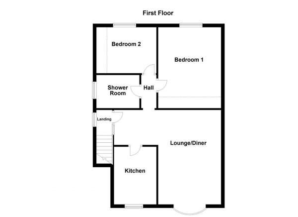 Floor Plan Image for 2 Bedroom Property for Sale in Mill Hill Lane, Pontefract