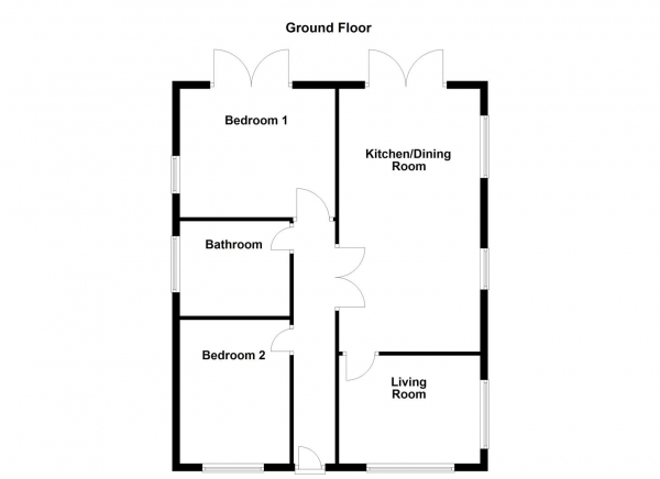 Floor Plan Image for 2 Bedroom Detached Bungalow for Sale in Dimple Wells Lane, Ossett