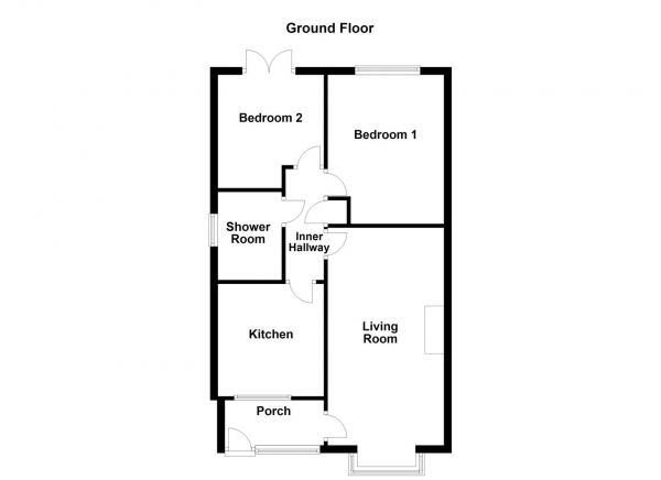 Floor Plan for 2 Bedroom Semi-Detached Bungalow for Sale in Greenfield Avenue, Ossett, WF5, 0ER -  &pound140,000