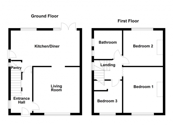 Floor Plan for 3 Bedroom Semi-Detached House for Sale in Swithenbank Avenue, Ossett, WF5, 9RS -  &pound170,000