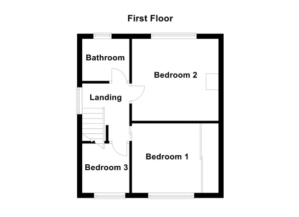 Floor Plan for 3 Bedroom Semi-Detached House for Sale in Princess Road, Dewsbury, WF12 8QY, WF12, 8QY -  &pound135,000