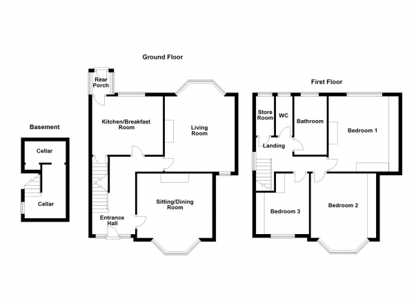 Floor Plan Image for 3 Bedroom Detached House for Sale in Storrs Hill Road, Ossett