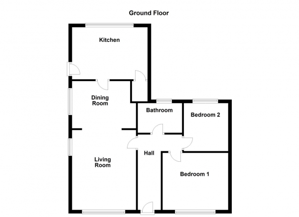 Floor Plan for 2 Bedroom Detached Bungalow for Sale in Sandy Lane, Middlestown, Wakefield, WF4, 4PN - Offers Over &pound299,950